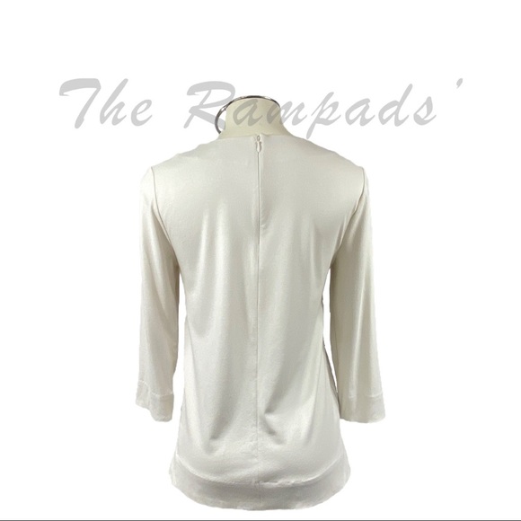 White Ann Taylor Twist-Front Top Size Small - Picture 3 of 8